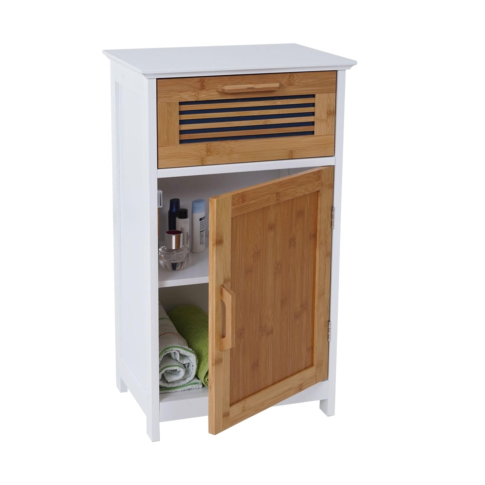 Kommode MCW-A85, Badezimmerkommode Badschrank Bambus, MVG-zertifiziert 71x40x31cm weiß