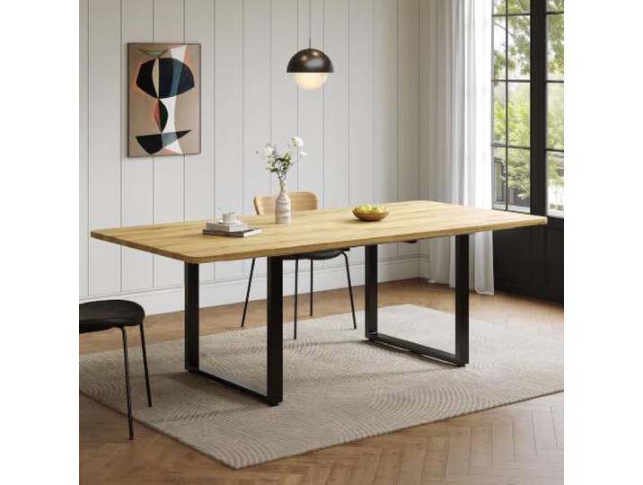 Merax Ausziehbarer Esstisch 140/180/220x80 cm, 3-stufig, für 6-10 Personen – mit Holzmaserung