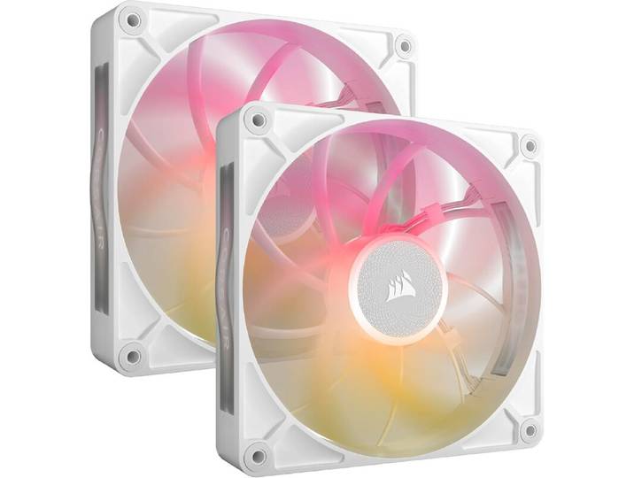 Corsair iCUE LINK RX140 MAX RGB computerbehuizingventilator, 14 cm, wit, 2 stuks