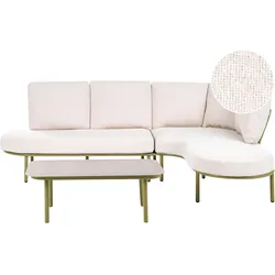 GARTENSOFA mit Tisch 4-Sitzer Metall Grün Pollina