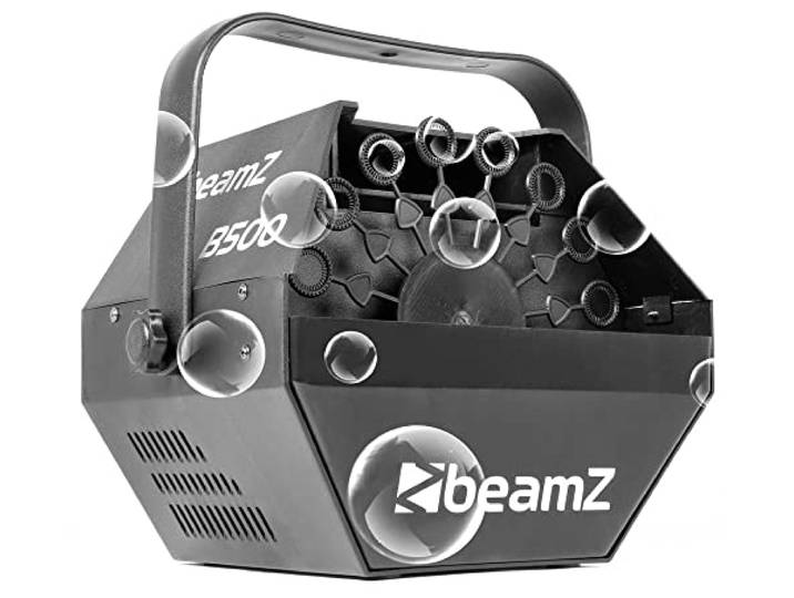 BeamZ B300 Machine à Bulles - 30 Tours/Min avec Grande Roue + 5L de Liquide UV + Barre LED UV\, Ventilateur Puissant\, Effet Tourbillonnant