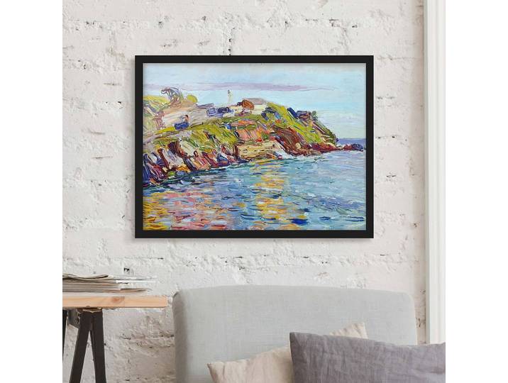 Tableau Vassily Kandinsky, Rapallo V Papier Cadre : placage en bois véritable Pin Multicolore 100 x 70cm