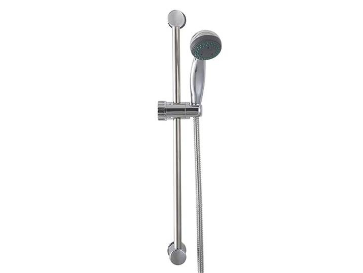 SCHÜTTE 64830 Napoli Stangenbrauseset, Brausestange mit Duschkopf, Duschbrause, Brausegarnitur mit Handbrause, Duschstange mit Brause, 4 Strahlarten, Duschset, Chrom