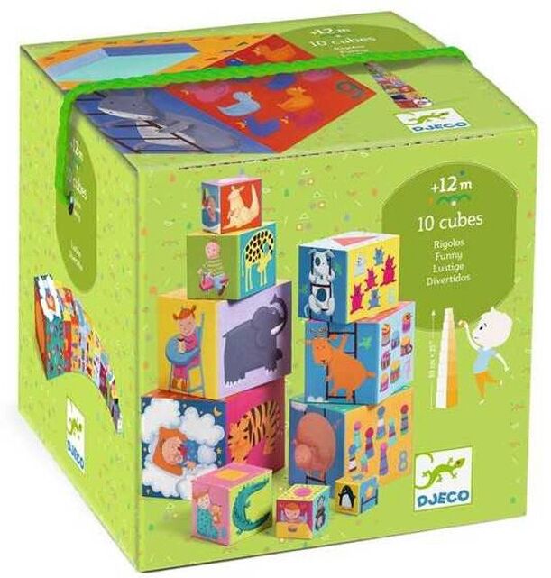 10 Cubes à empiler Rigolos - Djeco