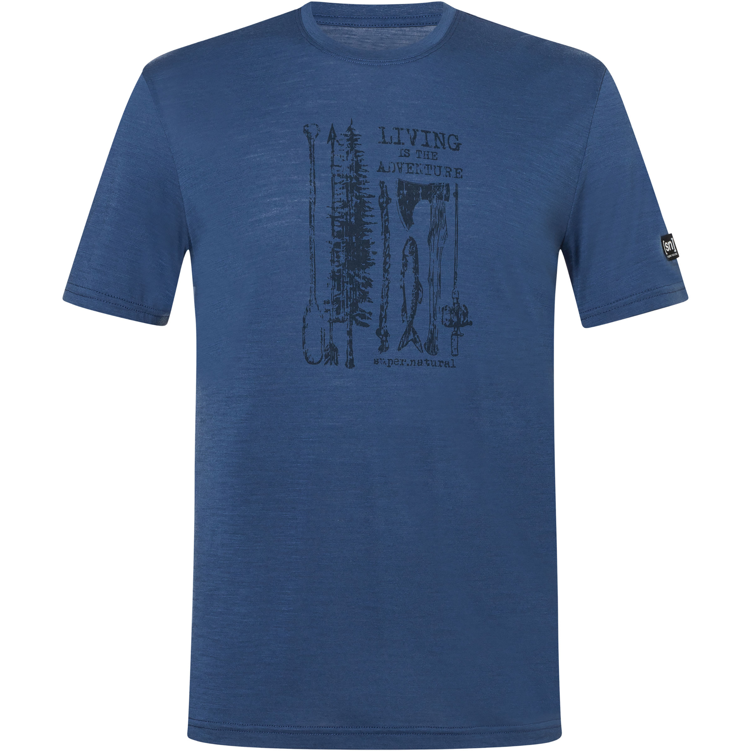 Super.Natural Fishing Adventure Herren T-Shirts blau Größe XL Lifestyle Hautfreundlich Merinowolle