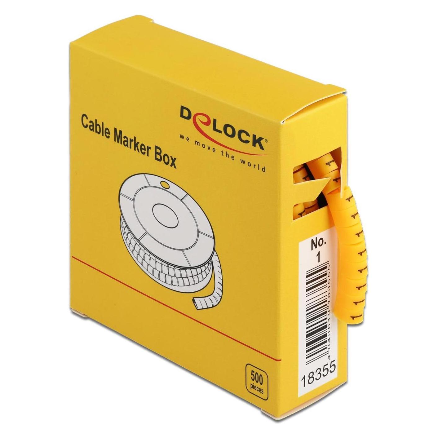Delock Kabel-Clip Nr: 1, gelb 500 Stück (18355)