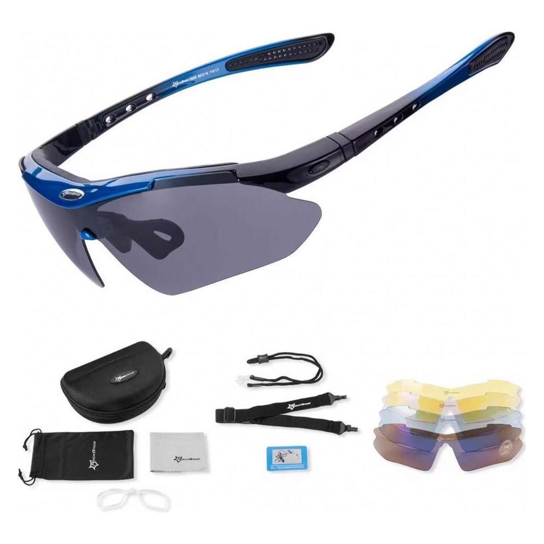 Rockbros 10007 polarizing cycling glasses - black and blue (Schwarz und Blau, Schwarz-Blau) (Rockbros-10007)