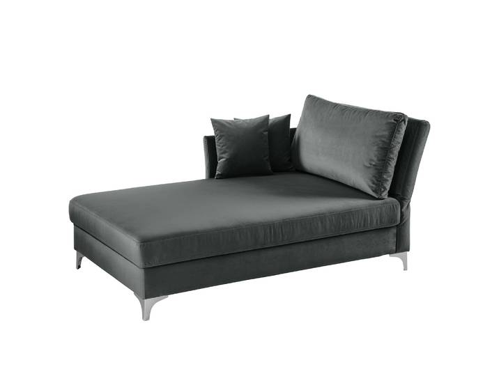 Recamiere Hillarys I Grau/Grau Bettkasten: Holzwerkstoff Sitzrahmen: Massivholz Fichte 101 x 44 x 220cm Ausrichtung rechts Glamour