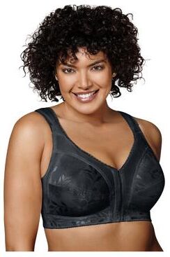 Plus Size Women's 18 Hour Custom Flex Back Wirefree Bra by Playtex in Black (Size 38 DD)