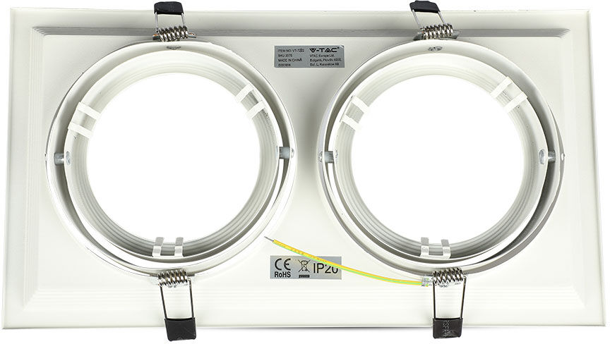 V-Tac Portafaretto Tipo Ar111 Doppio In Alluminio  - Colore Bianco 3576