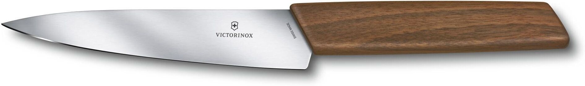 Kochmesser VICTORINOX, braun (edelstahlfarben, holzfarben), Edelstahl, Holz, Kochmesser, Kochmesser edelstahlfarben, holzfarben Einheitsgröße