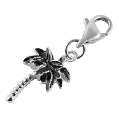 Kettenanhänger ADELIA´S "Anhänger – Charmanhänger aus Edelstahl", silber (schwarz), Schmuckanhänger, Damen, Edelstahl, Kettenanhänger, Eine schöne Geschenkidee für jeden Anlass