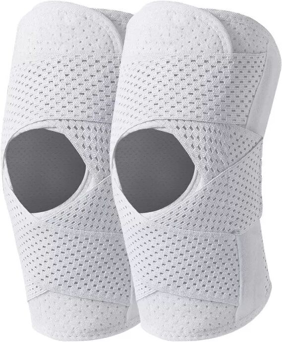 INF Sport-Kniestütze Patellabandage, verbesserte weiße sechste Generation (2er-Pack) L