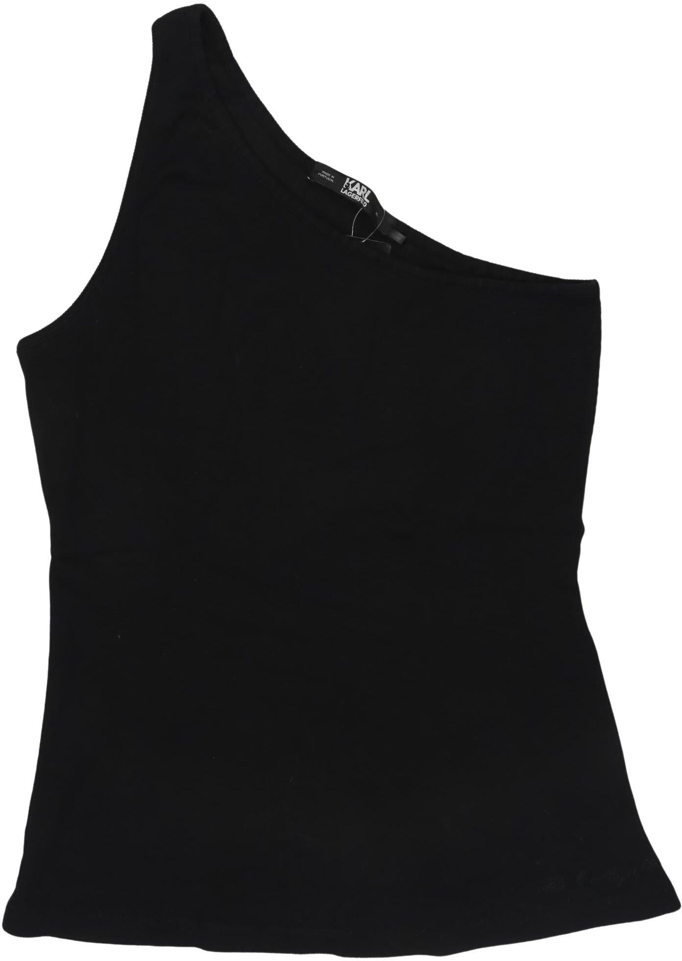 Karl by Karl Lagerfeld Damen Top, Schwarz, Gr. XL, Baumwolle / Elasthan - Second Hand