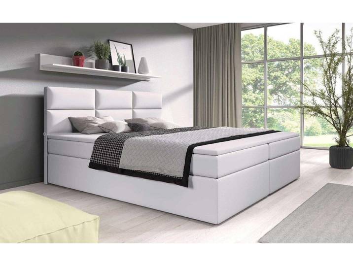 Boxspringbett Carre mit USB-Anschluss - 140x200 - Beige - H4 (100kg+) - Luxusbetten24