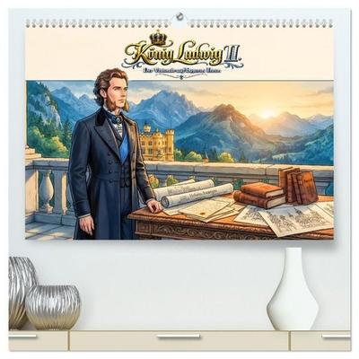 König Ludwig II. - Der Visionär auf Bayerns Thron (hochwertiger Premium Wandkalender 2027 DIN A2 quer), Kunstdruck in Hochglanz