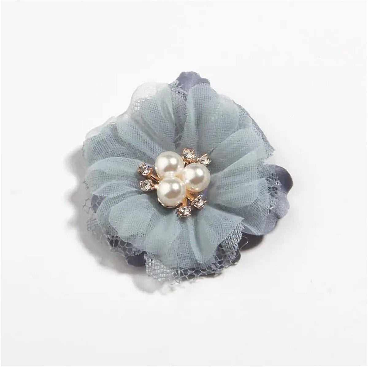 Set van 5 blauwe stoffen kunstbloemen decoratie voor bruiloften - 65 cm