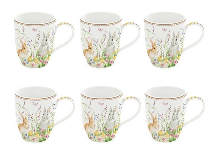 EasyLife Tasse Happy Easter, Porzellan, Höhe: 10.5cm, Farbe: Mehrfarbig, Motiv: Ostern