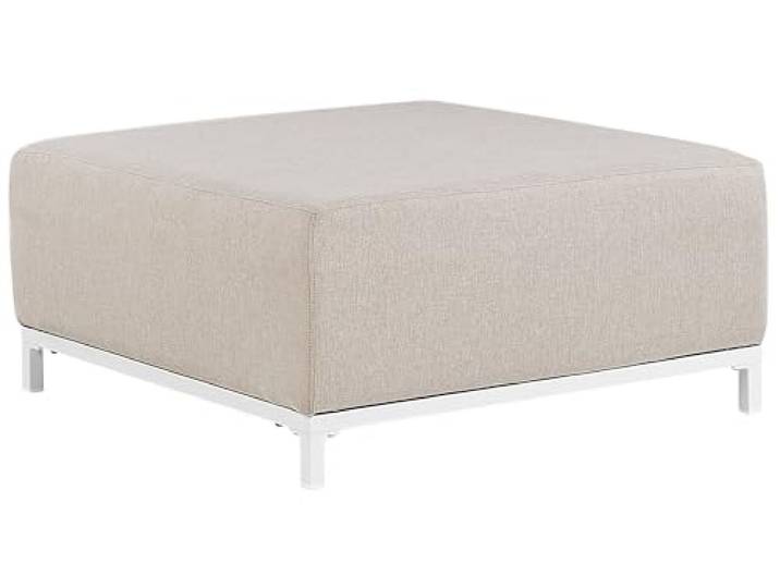 Trendy Ottomane Polsterbezug beige weißes Gestell indoor&Outdoor Rovigo