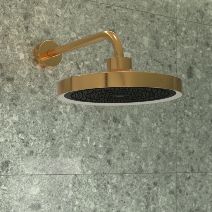 Ideal Standard 3-Funktions-Kopfbrause A7890A2 Ø 33 cm, LED-Leuchtring, Brushed Gold