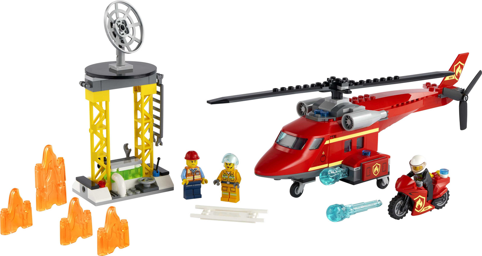 LEGO City 60281 Brandweerhelikopter met motorfiets en minifiguren