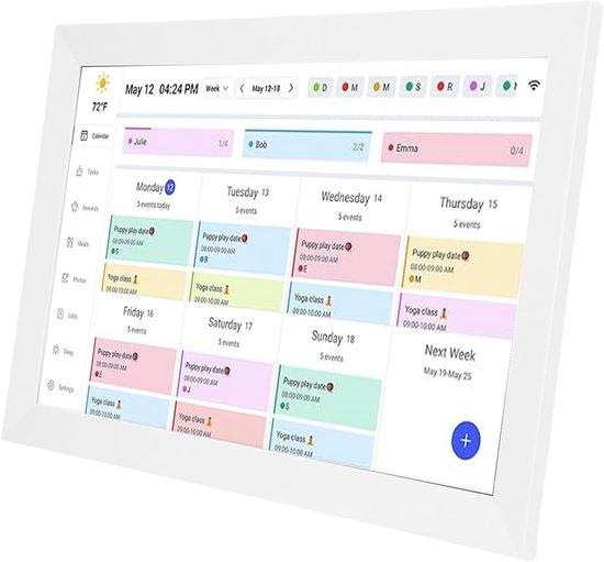 QuickShopping - Smart Digital Wall Kalender 15,6 Zoll Wifi, Synchronisation mit App und Telefonen, Arbeitsdiagramm und Sprachsteuerung, 32 GB, ideal für Thu