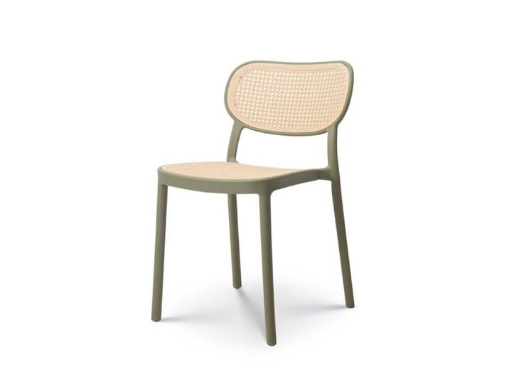 Chaise de salle à manger verte style vintage