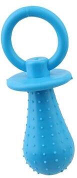 Inspired Finds Interactive Rubber Pacifier Dog Toy Elastic Chew Toy For Teeth Cleaning blue 3.94x1.18in