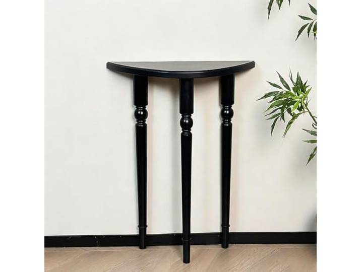 MDEUFYWEGB Halbrunder Konsolentisch/Schmaler Flurtisch Massivholz-Konsolentisch im Vintage-Stil für hinter das Sofa; dekorativer Flurtisch(B,60cm/23.6in)