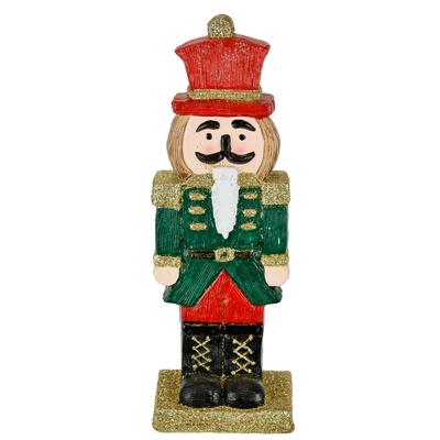 Dekofigur I.GE.A. "Nussknacker", bunt (grün), B:8cm H:26cm, Terrakotta, Dekofiguren, Dekofigur Statue Deko Männchen Weihnachtsdeko