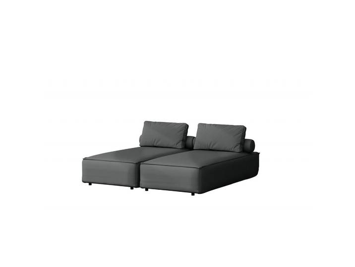 Kaiser Möbel Gartenchaiselongue Doppelter Malibu Anthrazit, Holz, 180x73x194 cm, Gartenmöbel, Gartenliegen