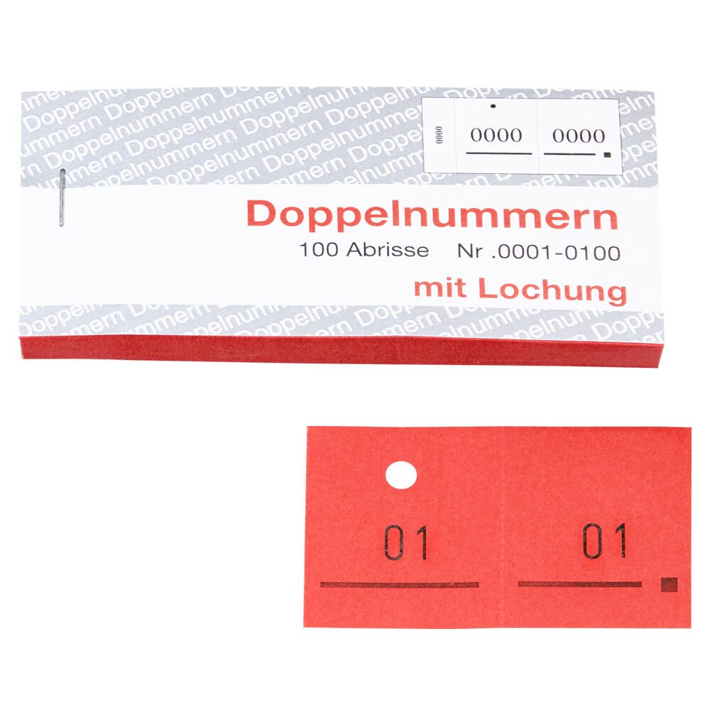 WOLF & APPENZELLER Doppelnummernblöcke mit Lochung rot 759054