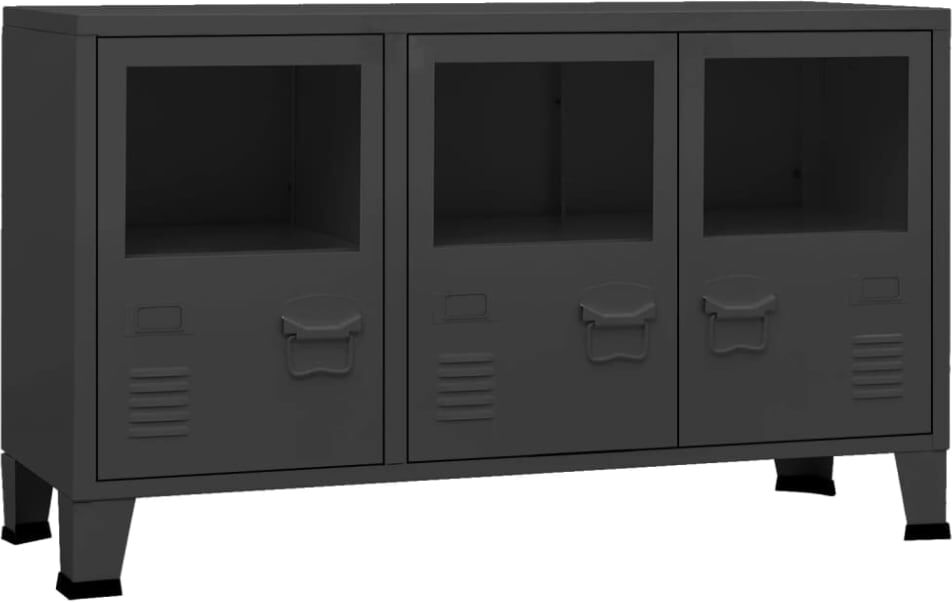 Helloshop26 Buffet bahut commode armoire 105 x 35 x 62 cm Noir 105x62x35cm