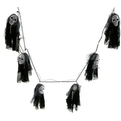 Halloween Dekoration - Lichterkette 6 Geister (1,80m)