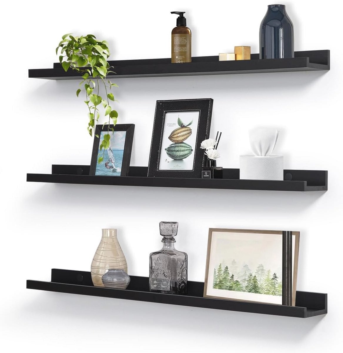 Steigerhouten Zwevende Wandplanken voor Badkamer, Slaapkamer, Keuken en Woondecoratie - 24 Inch Rustieke Plank voor Foto's en Decoratie