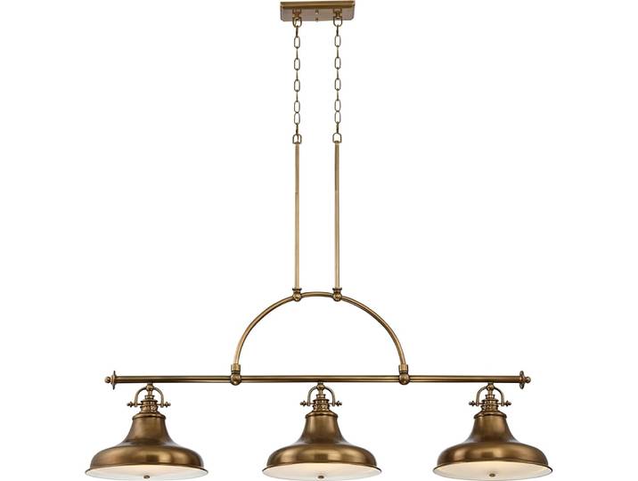 Suspension en métal et verre laiton vieilli