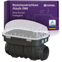 KESSEL Rückstauverschluss Staufix SWA ohne Stutzen 73000.10 freiliegend, für  fäkalienfreies Abwasser, 2 mechanische Rückstauklappen, Notverschluss, Typ 2