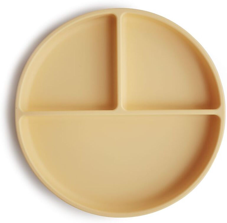 Mushie Silicone Suction Plate assiette divisée avec ventouse Daffodil 1 pcs