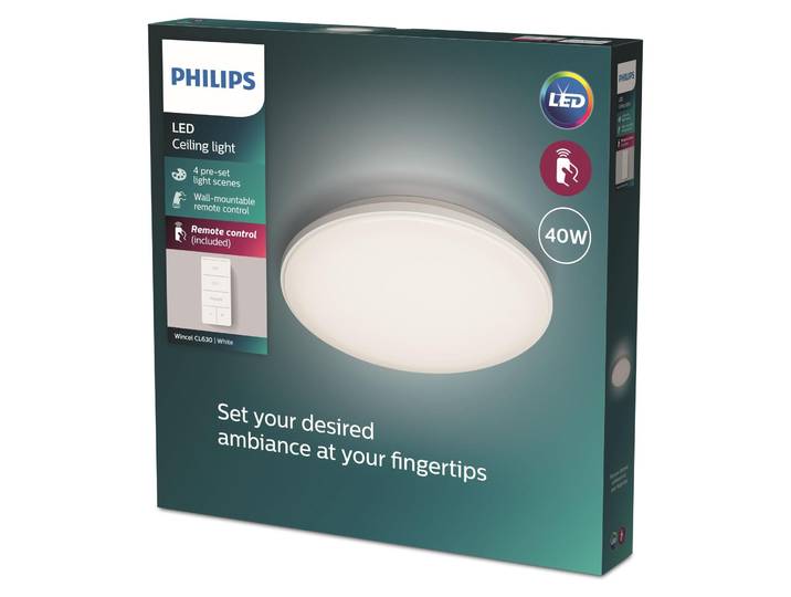 Philips Funktional Wincel Deckenleuchte, 40 W, LED, IP20, Weiß