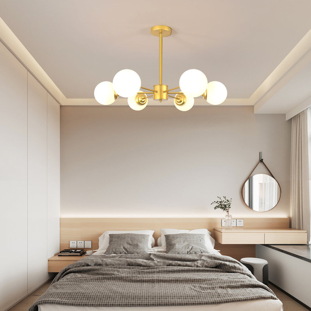 Fairmont Park Jativa Gold 6 - Light Sputnik Chandelier Gold 30cm H X 73cm W X 73cm D