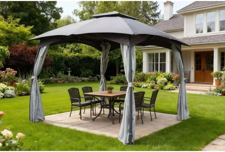 EuroGarden GAZEBO BERLINO 3X3 DOPPIO TETTO GRIGIO