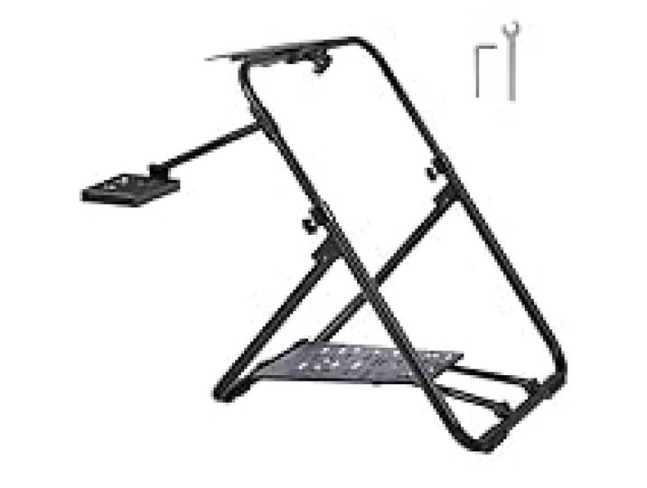 VEVOR Support de Volant de Course Pliable Cockpit Simulation Course Base Universelle Hauteur Réglable Compatible Volant Pédale Course Logitech Thrustmaster Cadre Robuste Acier Q235A Angle Pédale 0/40°