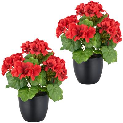 Kunstpflanze CREATIV GREEN "Geranie", rot, H:26cm, Kunststoff, Kunstpflanzen, Kunstpflanze, in UV-beständiger Ausführung