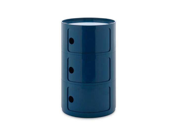 Kartell - New Big Componibili 3 Container, H 69,5 cm, blau
