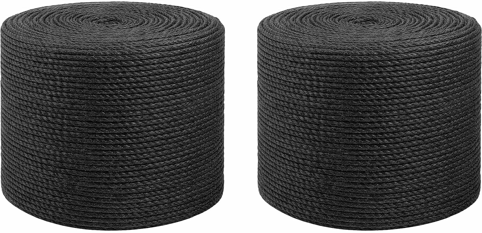 vidaXL Fil en jute 2 pc 20 mm 100 m Noir Jute 100% Tossa