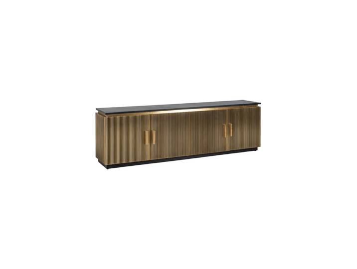 Grosses Design Lowboard „Ironville“ mit schwarzer Marmorplatte Gold Richmond Interiors