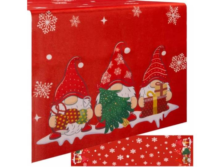 Ruhhy Feestelijke Tafelloper met Kabouterpatroon - Perfect voor Kerst