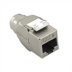 ROLINE Cat.8 (Class I) Keystone, Super-Slim, PoE, geschirmt, werkzeuglos, silberfarben 26.11.0382