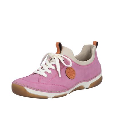 Slip-On Sneaker RIEKER, Damen, Gr. 37, Textil, pink, Lederimitat, Schuhe, Slipper, Schlupfschuh, Freizeitsneaker aus Lederimitat