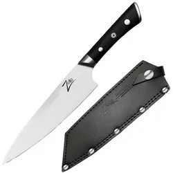 Razor-Edge Serie 8` Kochmesser 59 HRC Edelstahl Schwarz